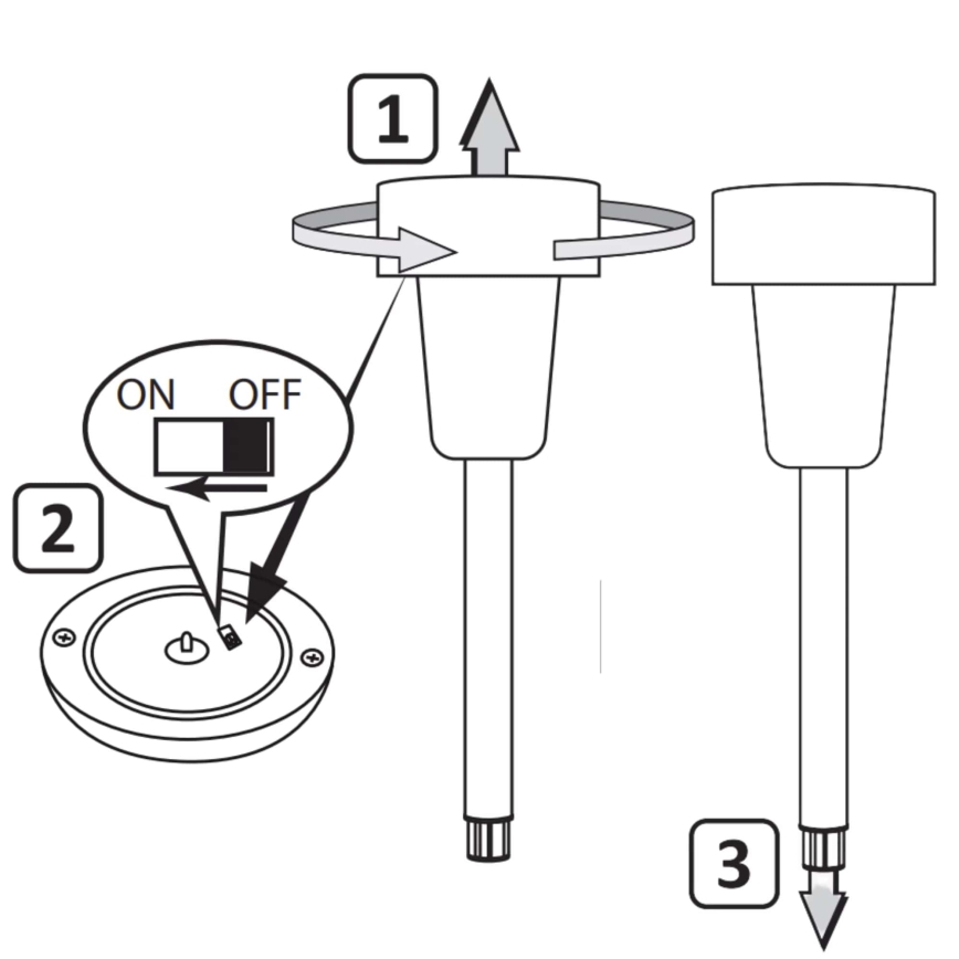 Lampada solare LED STIK LED/1,2V 40 mAh IP44