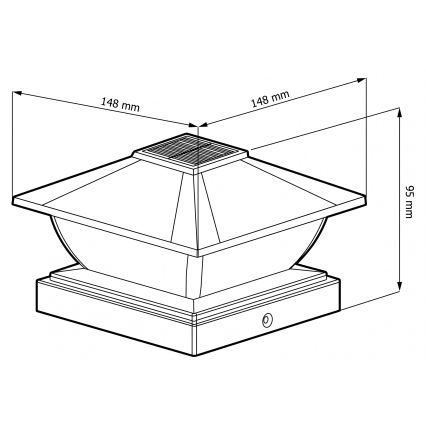 Lampada solare LED TOYA LED/4,5W/230V 3000/6500K 600 mAh IP44 nera