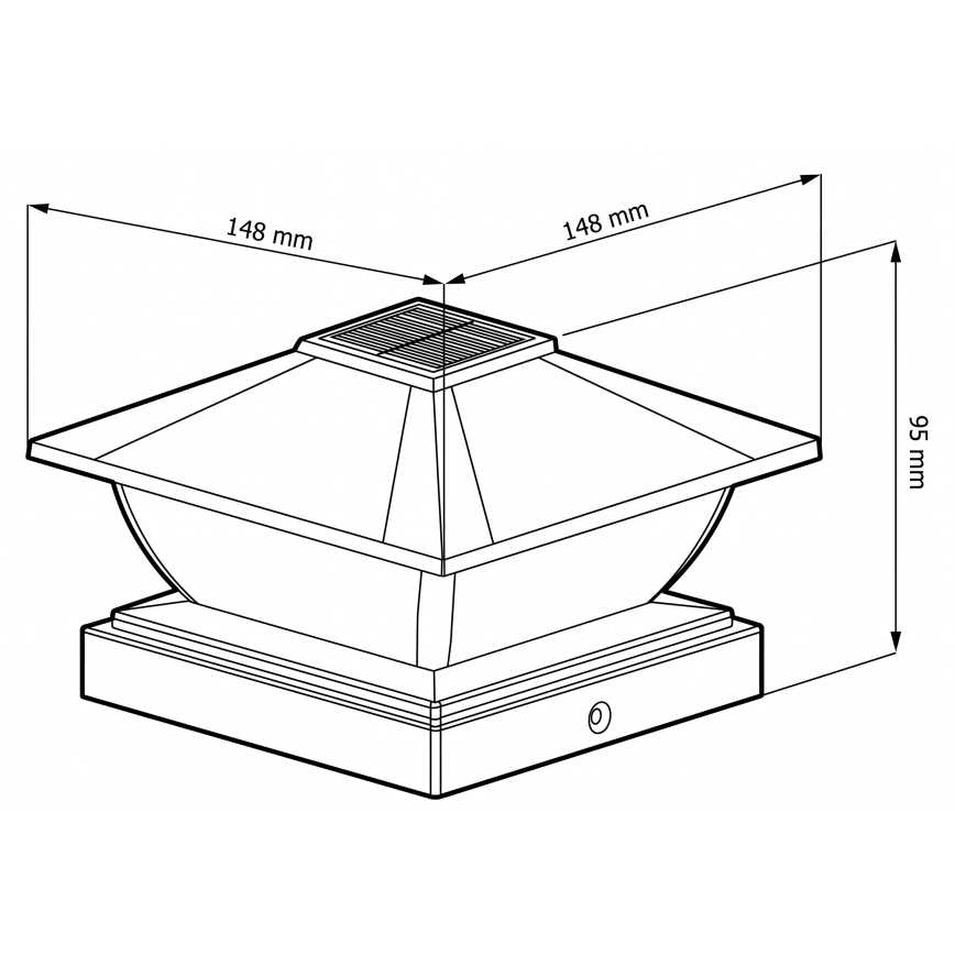 Lampada solare LED TOYA LED/4,5W/230V 3000/6500K 600 mAh IP44 nera