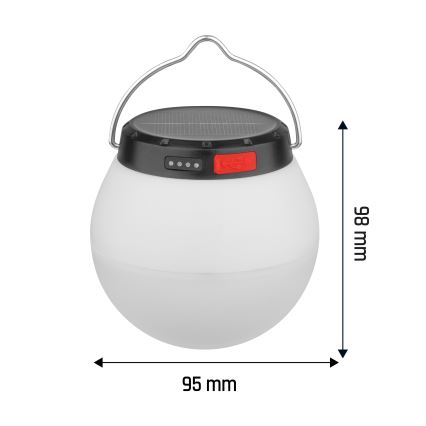 Lampada solare portatile ricaricabile dimmerabile a LED LUMINA ORB LED/5V 800 mAh