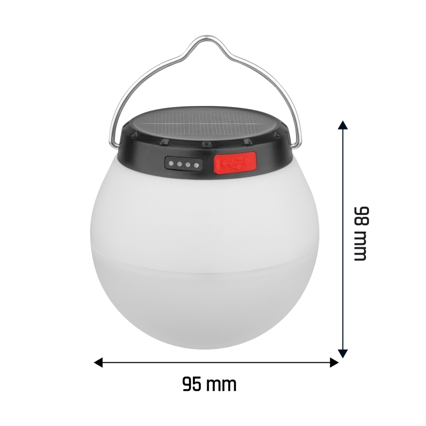 Lampada solare portatile ricaricabile dimmerabile a LED LUMINA ORB LED/5V 800 mAh