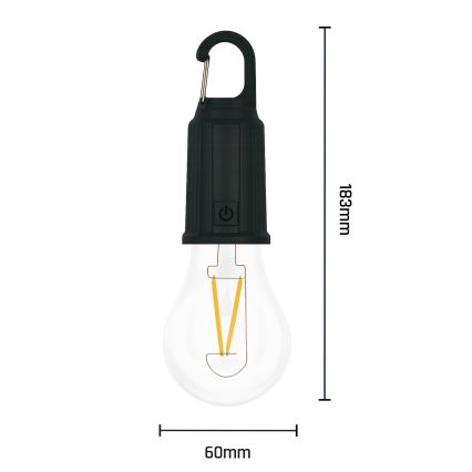Lampada solare ricaricabile LED LUMINA LUMO LED/USB 300 mAh nera