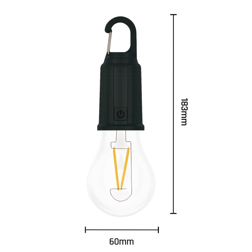 Lampada solare ricaricabile LED LUMINA LUMO LED/USB 300 mAh nera