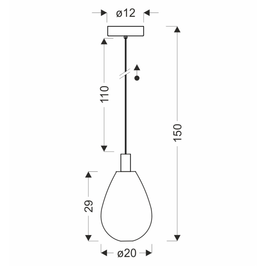 Lampada sospesa a cavo DENSO 1xG9/5W/230V Ø 20 cm nero cromato