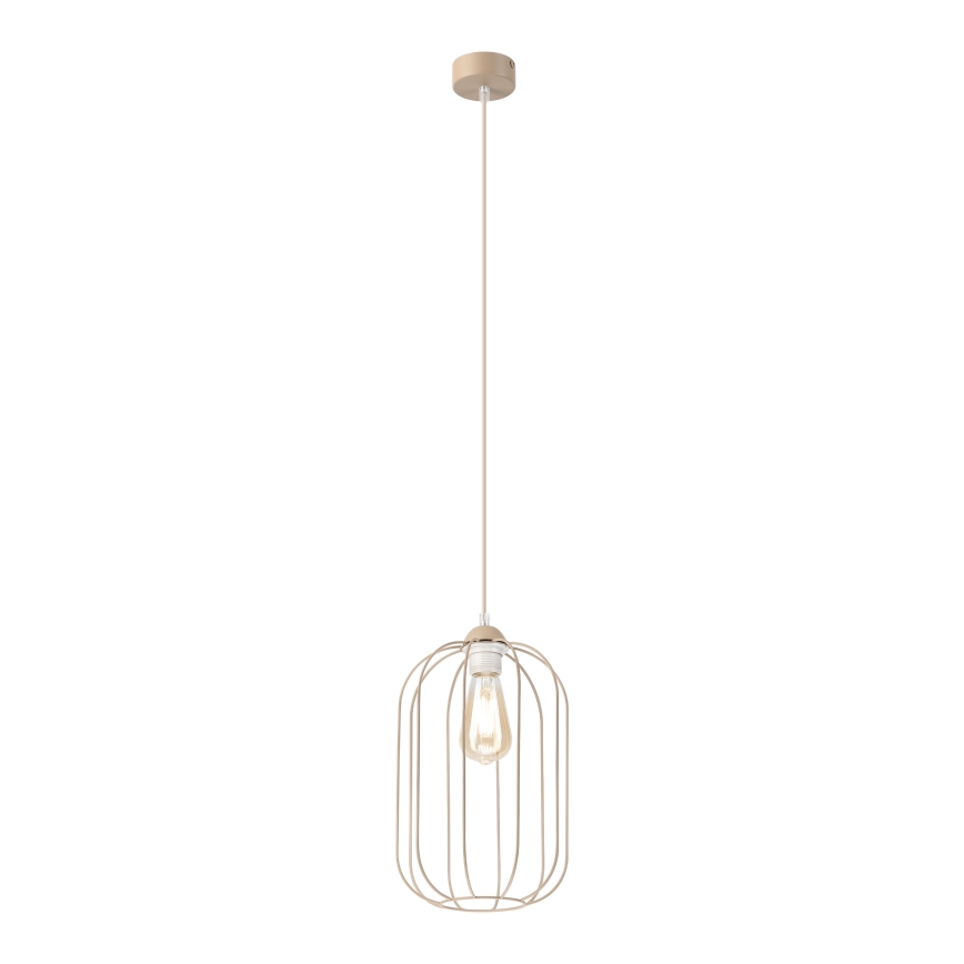 Lampada sospesa a cavo DESTELLO 1xE27/15W/230V Ø 21 cm beige