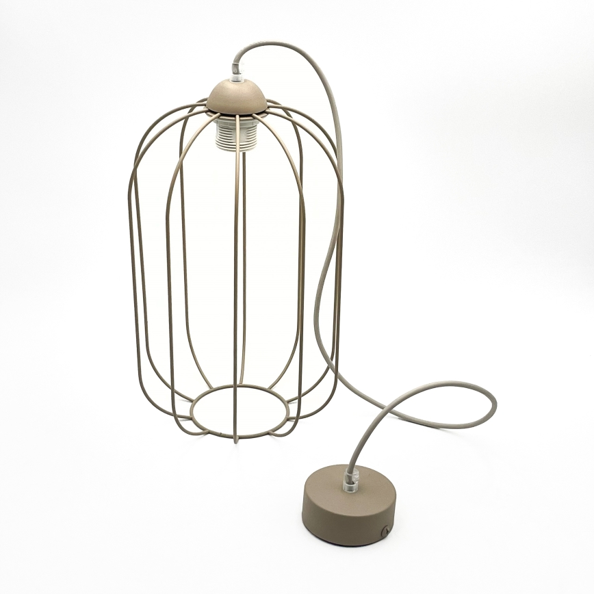 Lampada sospesa a cavo DESTELLO 1xE27/15W/230V Ø 21 cm beige