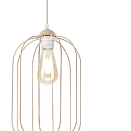 Lampada sospesa a cavo DESTELLO 1xE27/15W/230V Ø 21 cm beige