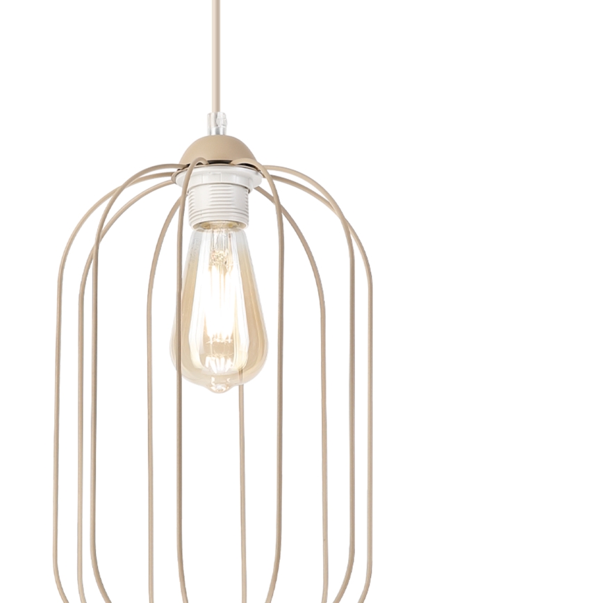 Lampada sospesa a cavo DESTELLO 1xE27/15W/230V Ø 21 cm beige