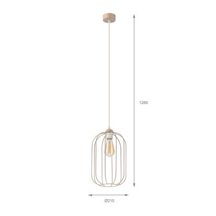 Lampada sospesa a cavo DESTELLO 1xE27/15W/230V Ø 21 cm beige