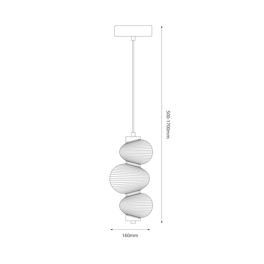 Lampada sospesa a cavo LED BOLLA LED/12W/230V Ø 16 cm oro/beige fumé