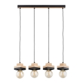 Lampada sospesa a cavo MIKO 4xE27/15W/230V nero/beige