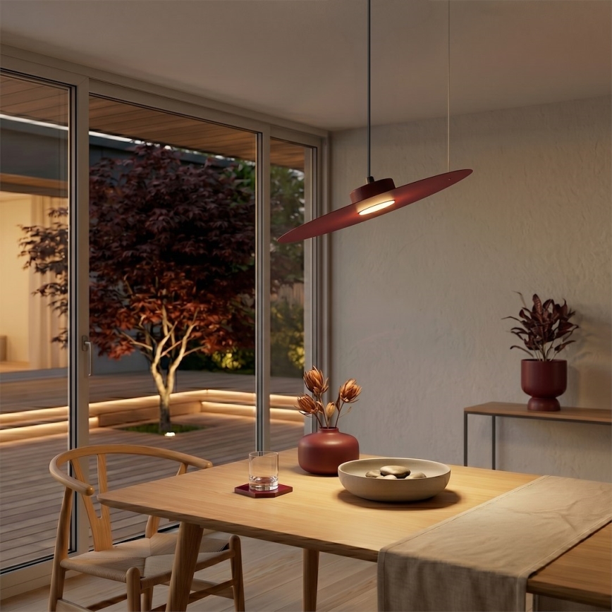 Lampada sospesa a cavo PIATTO 1xGX53/15W/230V Ø 45 cm bordeaux