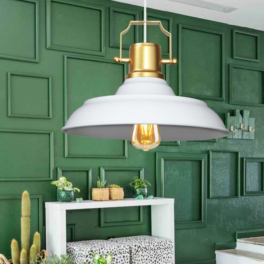 Lampada sospesa AYD 1xE27/40W/230V bianca/oro