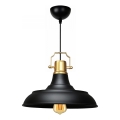 Lampada sospesa AYD 1xE27/40W/230V nera/oro