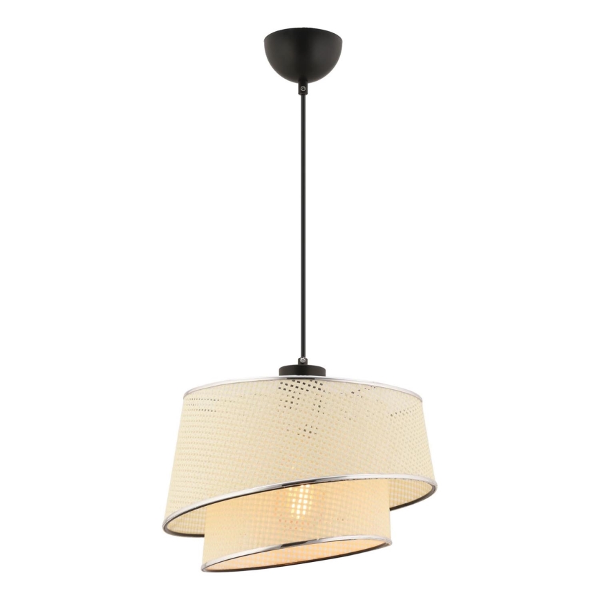 Lampada sospesa BARETTE 1xE27/60W/230V crema/cromo lucido