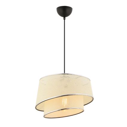 Lampada sospesa BARETTE 1xE27/60W/230V crema/cromo lucido