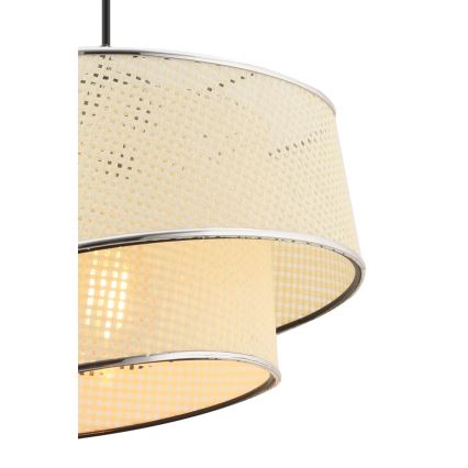 Lampada sospesa BARETTE 1xE27/60W/230V crema/cromo lucido