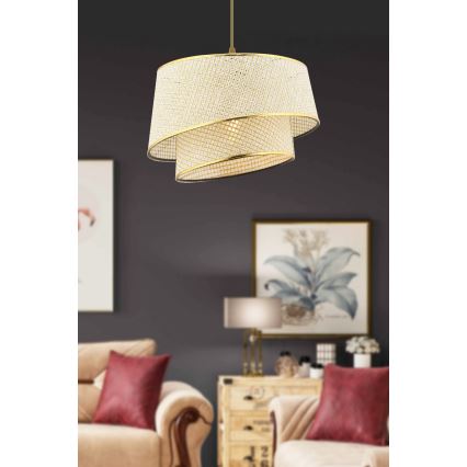 Lampada sospesa BARETTE 1xE27/60W/230V crema/oro