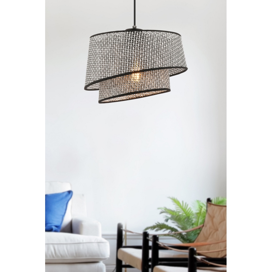 Lampada sospesa BARETTE 1xE27/60W/230V grigia/nera