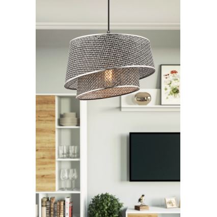 Lampada sospesa BARETTE 1xE27/60W/230V grigio/cromato lucido