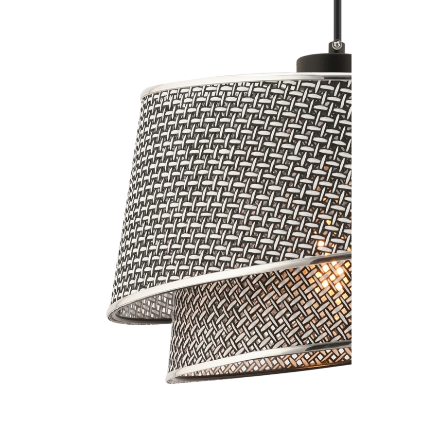 Lampada sospesa BARETTE 1xE27/60W/230V grigio/cromato lucido