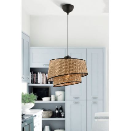 Lampada sospesa BARETTE 1xE27/60W/230V marrone/nera