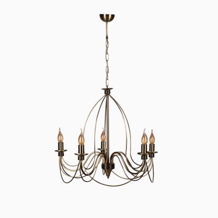 Lampada sospesa CLASSIC 5xE14/40W/230V bronzo