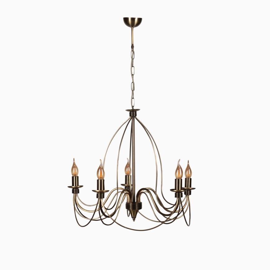 Lampada sospesa CLASSIC 5xE14/40W/230V bronzo