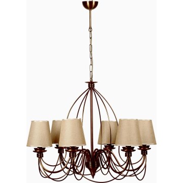 Lampada sospesa CLASSIC 6xE14/40W/230V bronzo/beige
