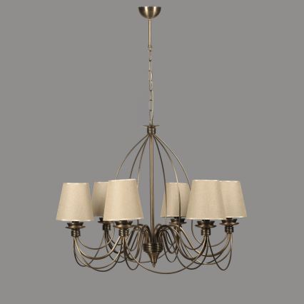 Lampada sospesa CLASSIC 6xE14/40W/230V bronzo/beige