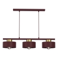 Lampada sospesa con cavo MARTI 3xE27/15W/230V bordeaux/oro