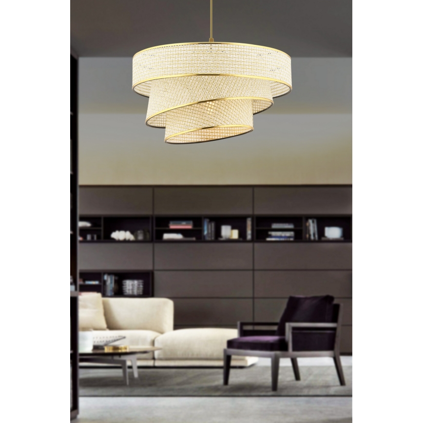 Lampada sospesa COUPER 1xE27/60W/230V crema/oro