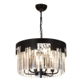 Lampada sospesa CRYSTALLINE 6xE27/40W/230V Nera