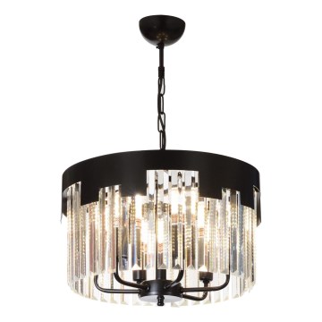 Lampada sospesa CRYSTALLINE 6xE27/40W/230V Nera