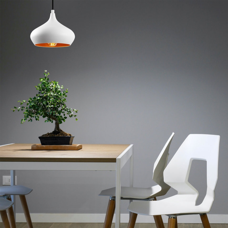 Lampada sospesa DODO 1xE27/40W/230V, bianca