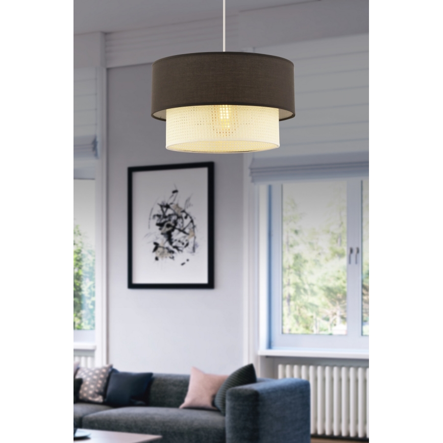 Lampada sospesa ECHO 1xE27/60W/230V marrone/crema