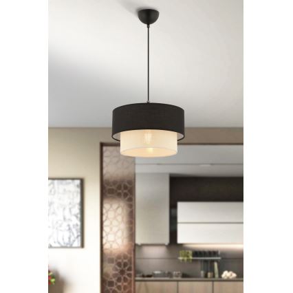 Lampada sospesa ECHO 1xE27/60W/230V nera/crema