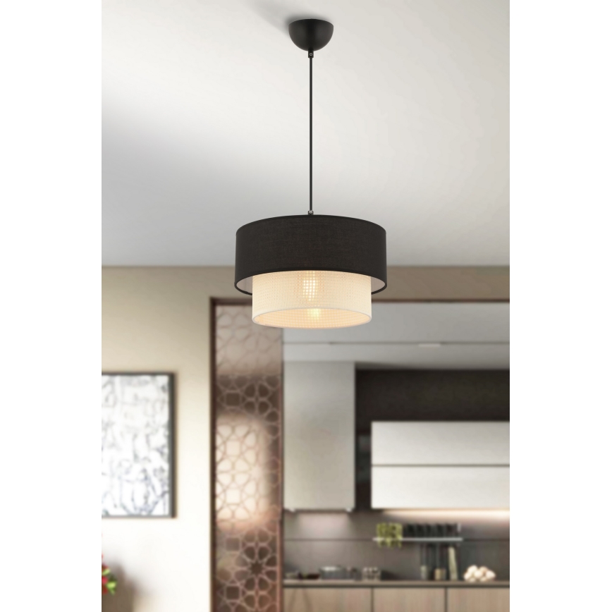 Lampada sospesa ECHO 1xE27/60W/230V nera/crema