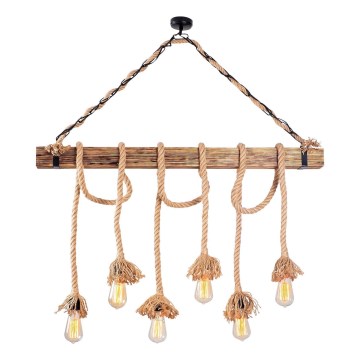 Lampada sospesa EREBOS 6xE27/40W/230V marrone