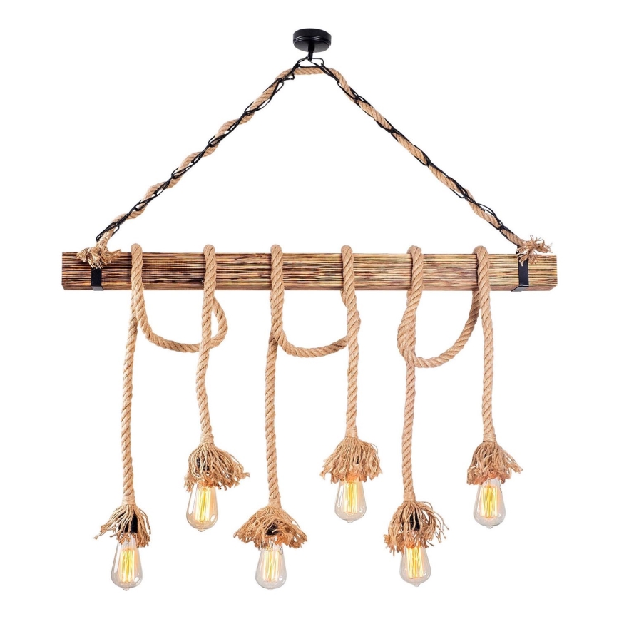 Lampada sospesa EREBOS 6xE27/40W/230V marrone