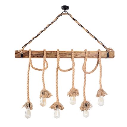 Lampada sospesa EREBOS 6xE27/40W/230V marrone