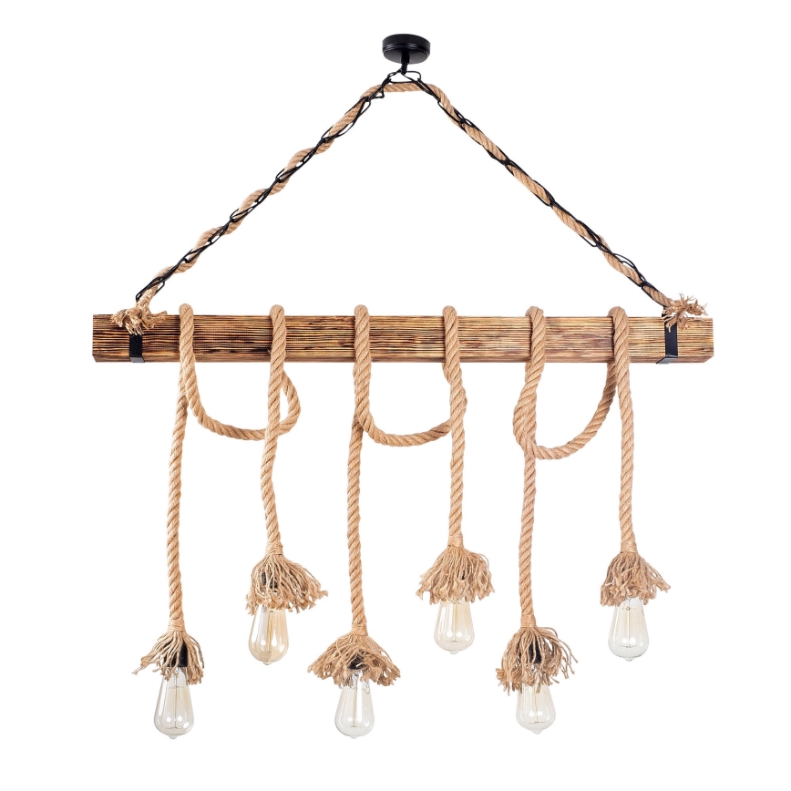 Lampada sospesa EREBOS 6xE27/40W/230V marrone
