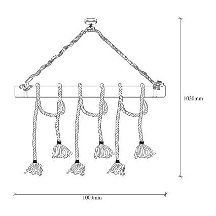 Lampada sospesa EREBOS 6xE27/40W/230V marrone