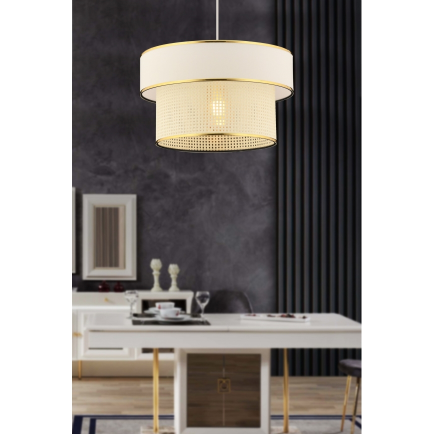 Lampada sospesa ERO 1xE27/60W/230V crema/oro