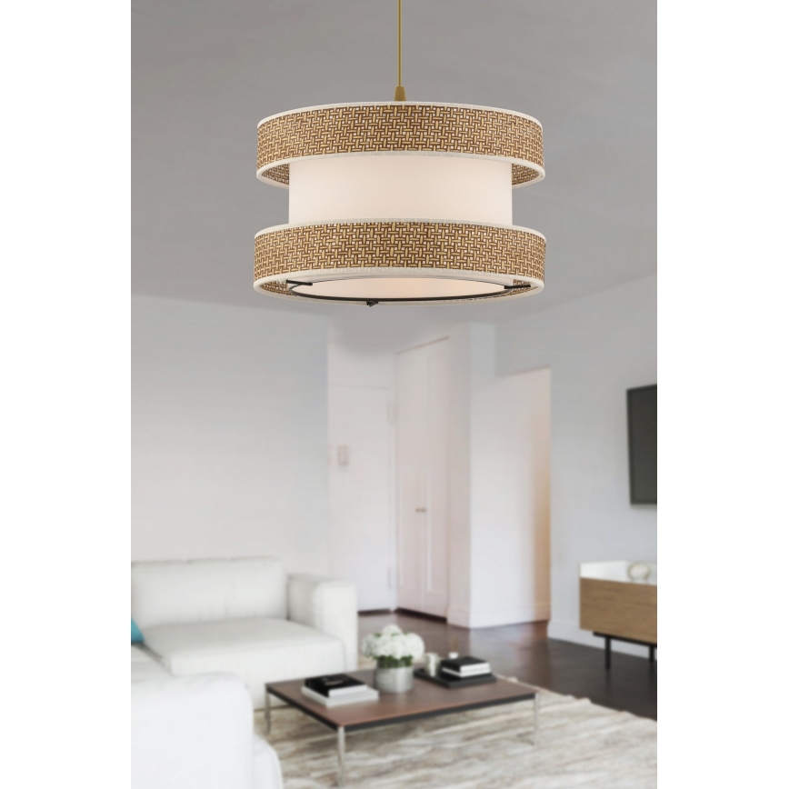 Lampada sospesa HALO 1xE27/60W/230V crema/beige