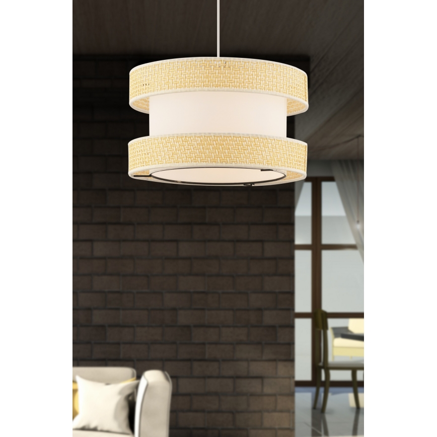 Lampada sospesa HALO 1xE27/60W/230V crema/beige