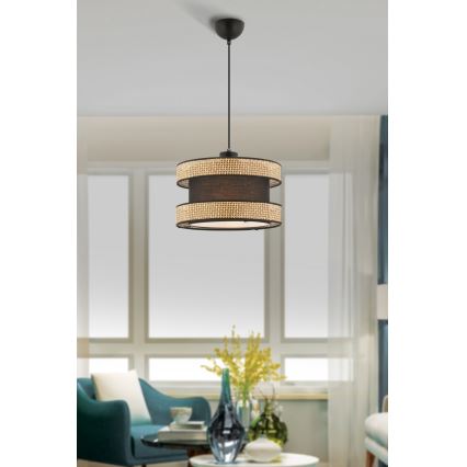 Lampada sospesa HALO 1xE27/60W/230V marrone/beige