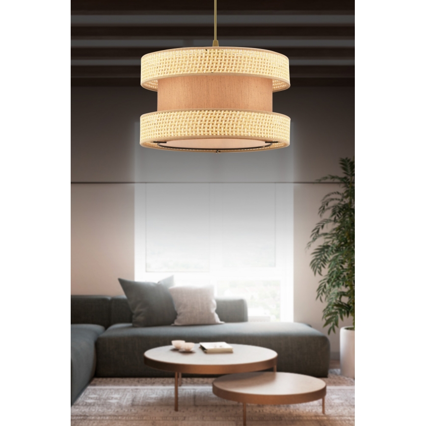 Lampada sospesa HALO 1xE27/60W/230V marrone/beige