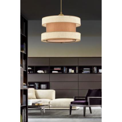 Lampada sospesa HALO 1xE27/60W/230V marrone/crema