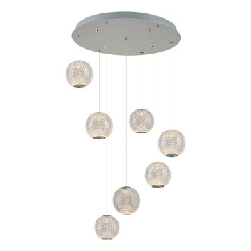 Lampada sospesa LED CREMONA 7xLED/5W/230V 3000K cromo opaco